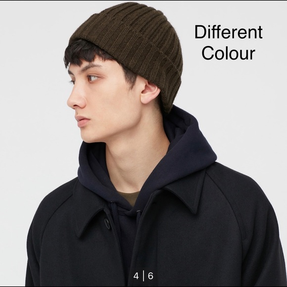 Uniqlo Heattech black ribbed beanie winter hat - Picture 5 of 9